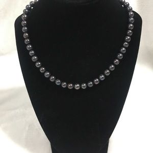 Black peacock cultured pearl necklace